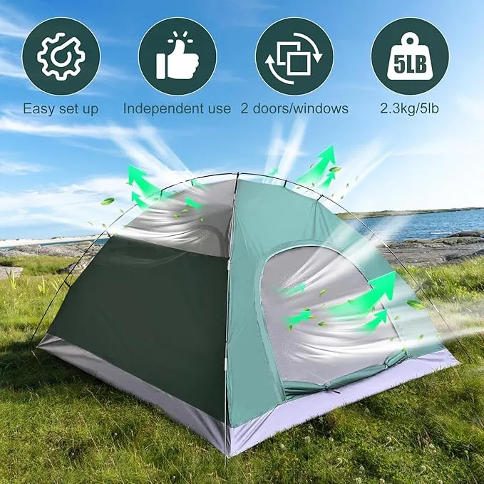 3-in-1 Multifunctional Instant PopUp Camping Tent 2/4/6 Person Family Portable Tents for Camping,Beach,Picnic,Backyard,Waterproof,Anti-UV,Easy Setup in 10Seconds