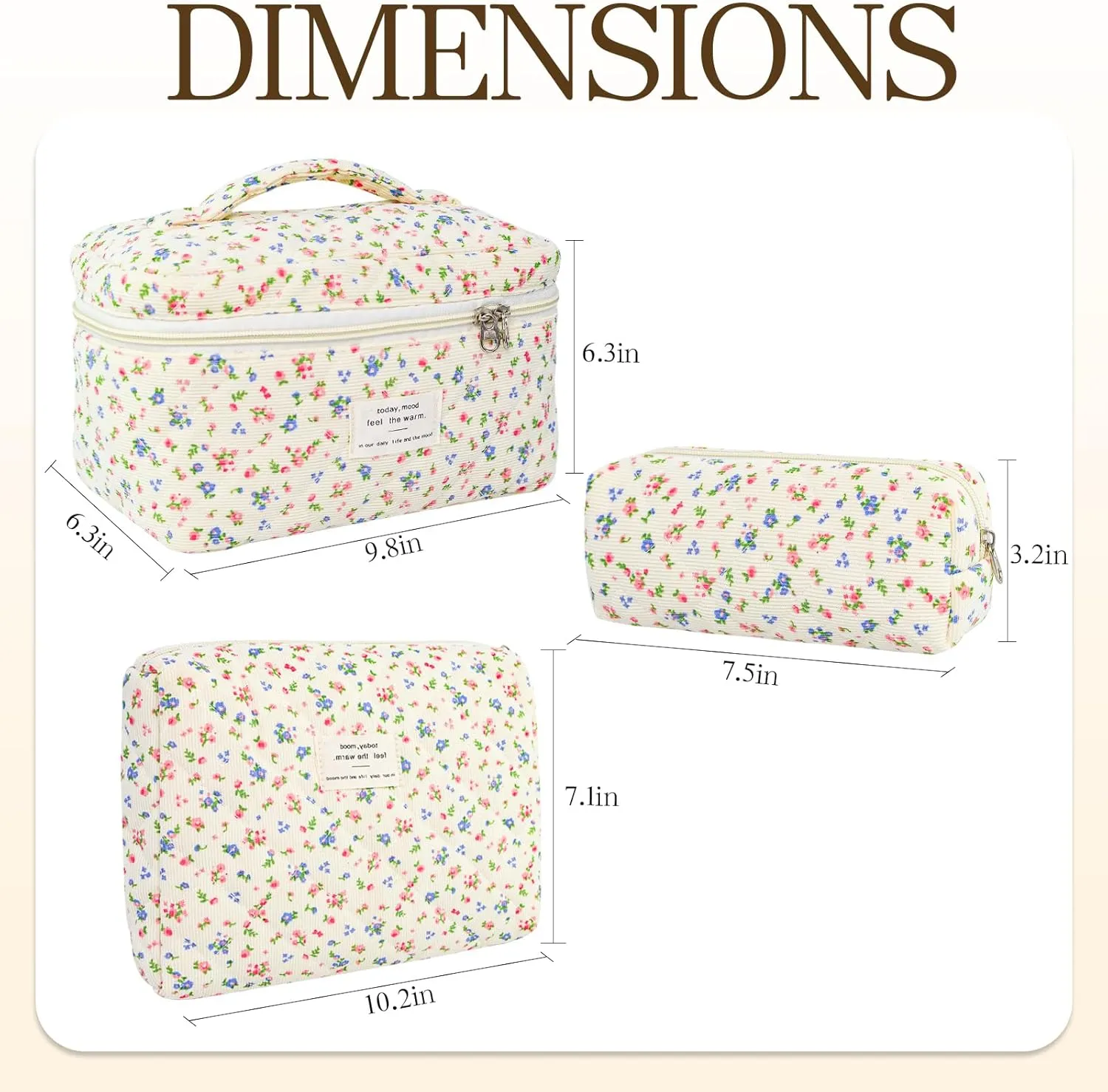 3Pcs Travel Makeup Bag Organizer, Toiletry Bag for Women, Cosmetic Bags for Women Travel Set, Cute Makeup Bags, Quilted Cosmetic Bag, Women's Quilted Toiletry Bag Storage