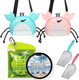 4PCS Beach Toy Mesh Shovel and Mesh Beach Bag and Beach Sand Remover Bag