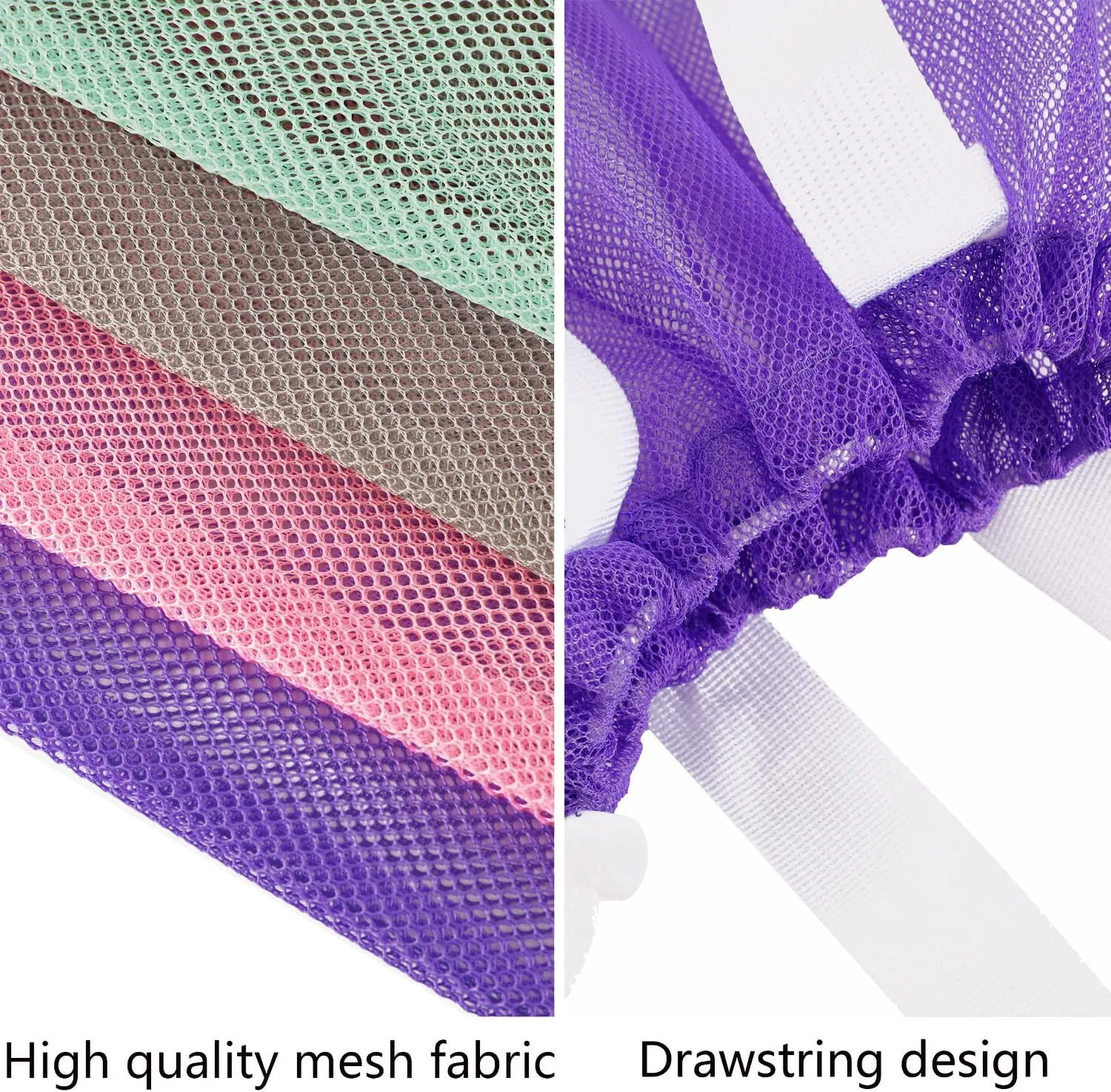 4Pieces Cute Mesh Pool Tote Bags,Mesh Beach Bags With Drawsting For Swim,Travel,Party