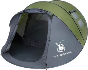 6 Person Easy Pop Up Tent,12.5’ x 8.5‘ x53.5,Automatic Setup,Waterproof, Double Layer,Instant Family Tents for Camping,Hiking & Traveling