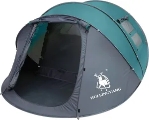 6 Person Easy Pop Up Tent,12.5’ x 8.5‘ x53.5,Automatic Setup,Waterproof, Double Layer,Instant Family Tents for Camping,Hiking & Traveling
