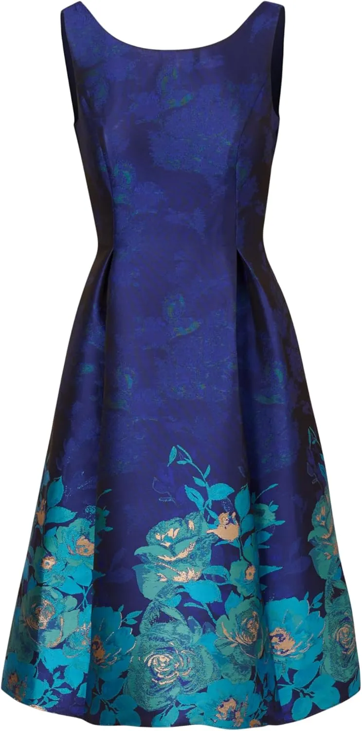 Adrianna Papell Women's Border Jacquard Dress