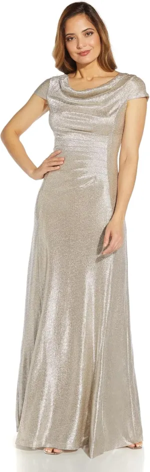 Adrianna Papell Women's Metallic Knit Gown