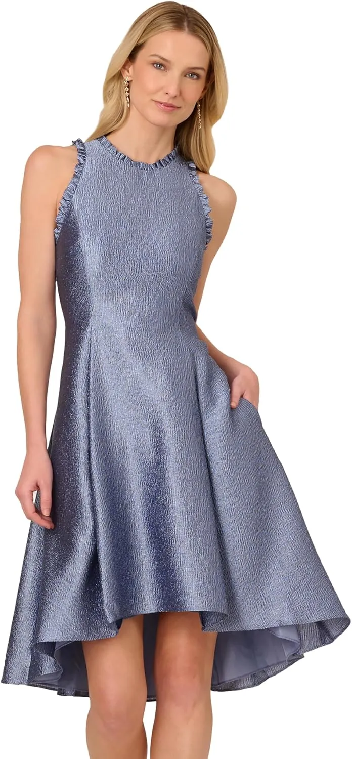 Adrianna Papell Women's Ruffle Jacquard Dress
