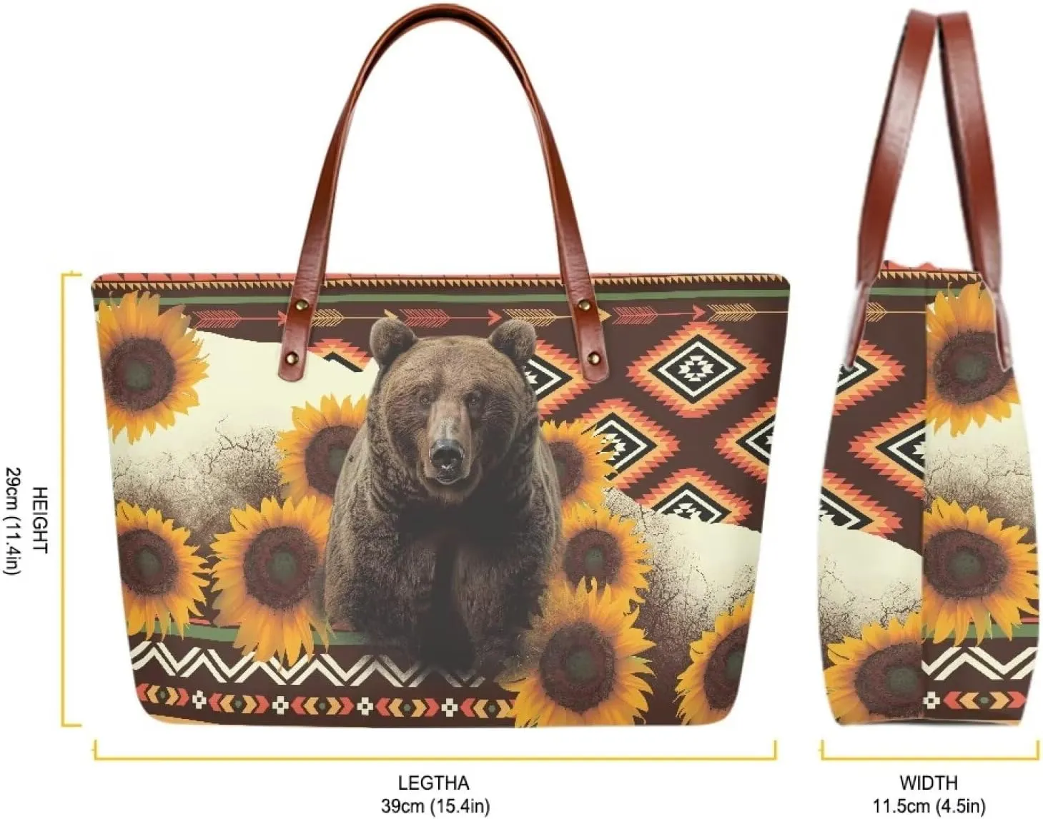 African Tribal Ethnic Print Women Tote Shoulder Bags Casual Handbag