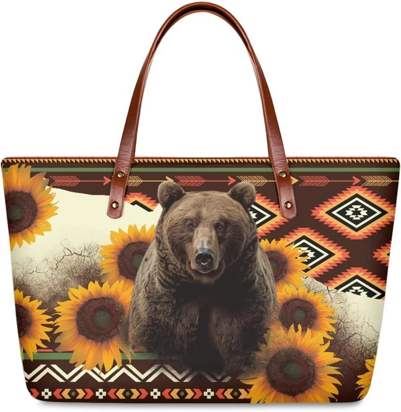 African Tribal Ethnic Print Women Tote Shoulder Bags Casual Handbag