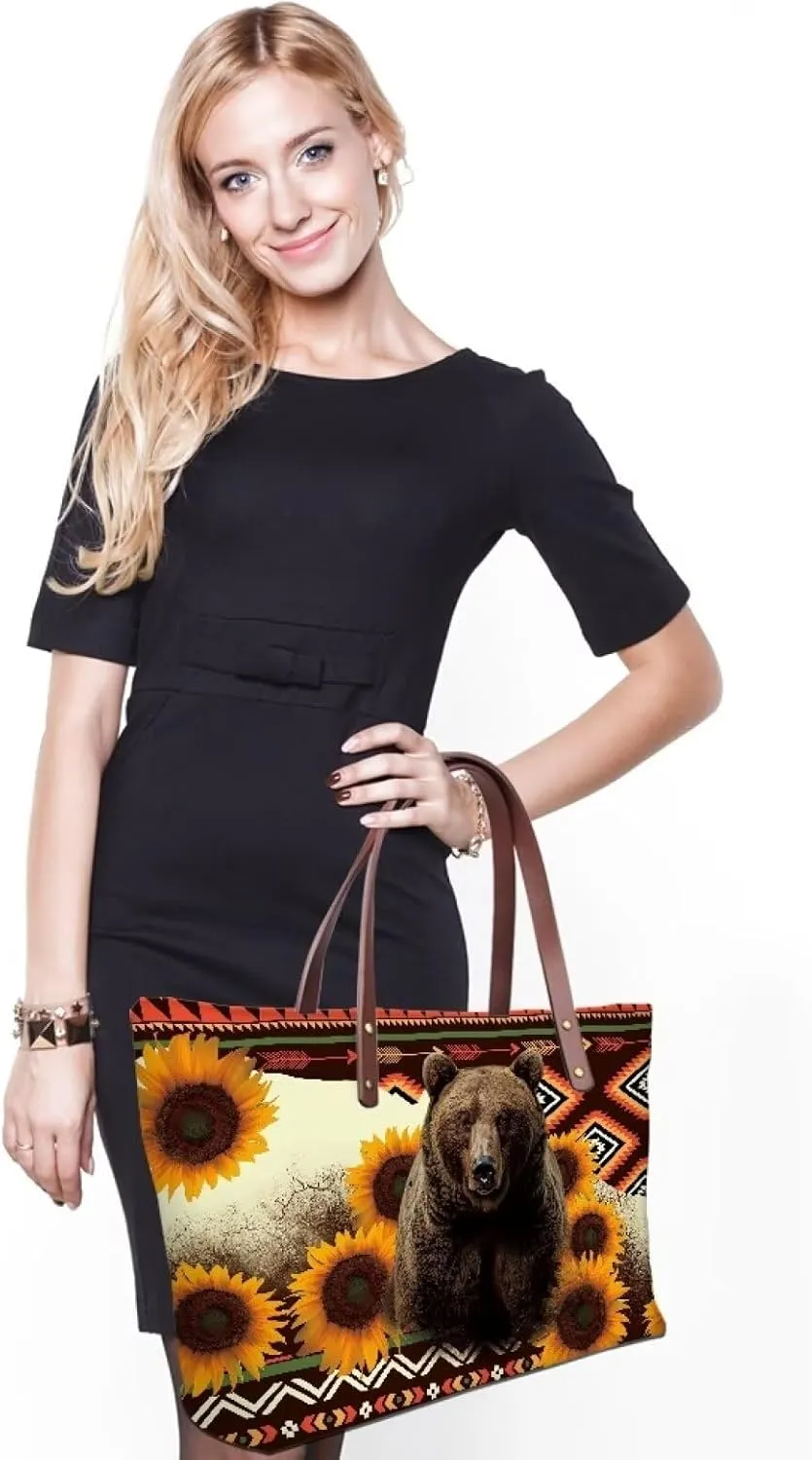 African Tribal Ethnic Print Women Tote Shoulder Bags Casual Handbag