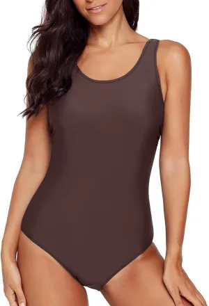 Aleumdr Womens Color Block Print One Piece Swimsuits Athletic Training Swimwear Bathing Suits