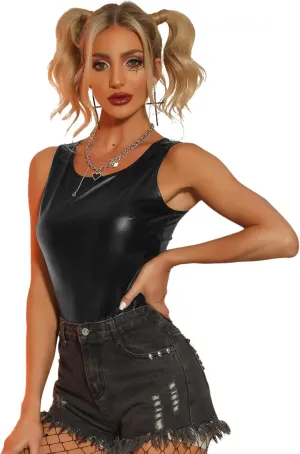 Allegra K Women's Shiny Party Club Cami Sparkly Metallic Tank Top