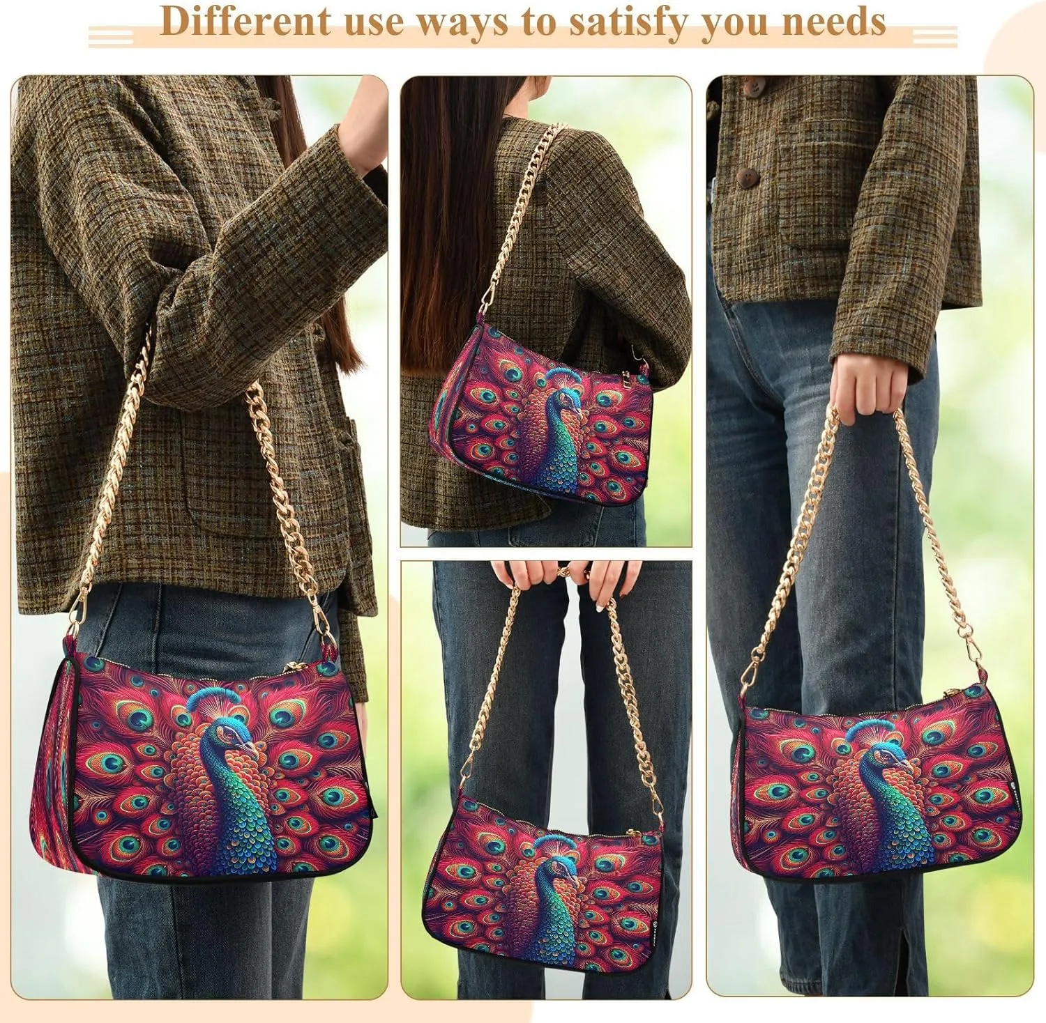 Almond Blossom Starry Night Small Shoulder Bag for Women, Purses for Women Trendy