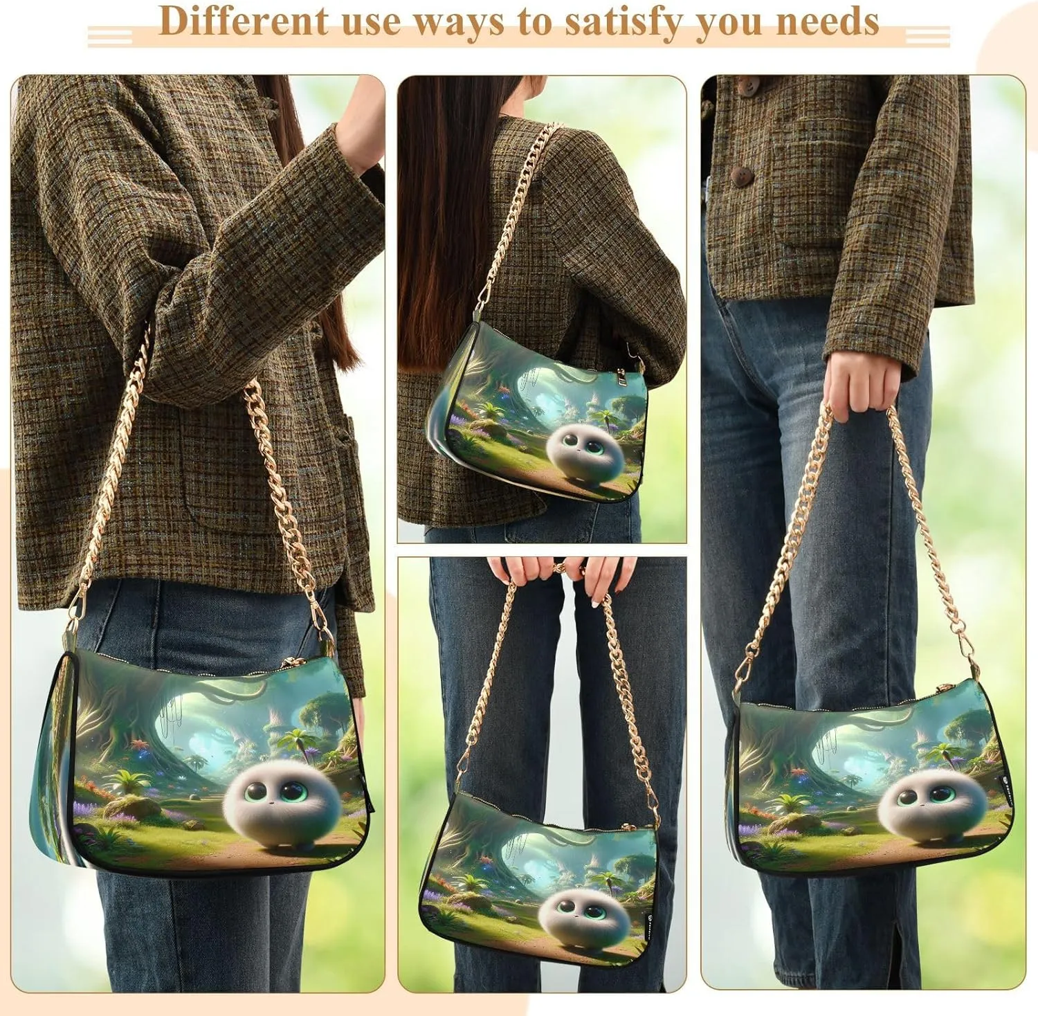 Almond Blossom Starry Night Small Shoulder Bag for Women, Purses for Women Trendy