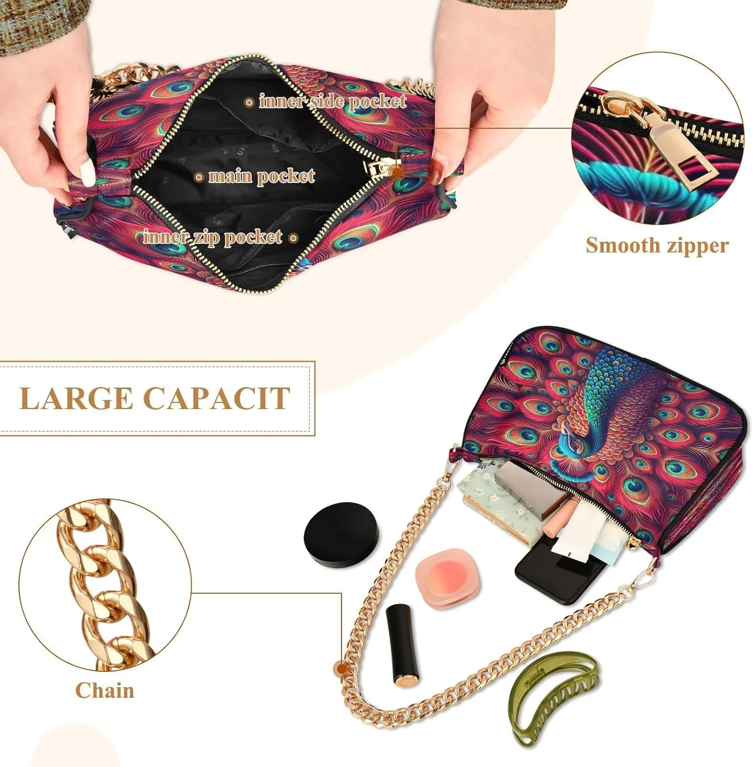 Almond Blossom Starry Night Small Shoulder Bag for Women, Purses for Women Trendy