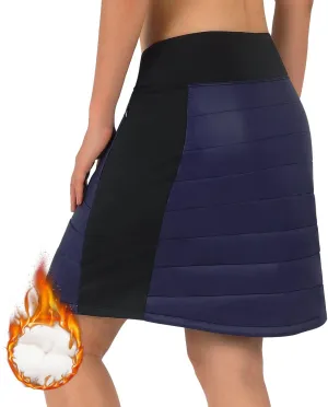 ANIVIVO Women Puffer Insulated Skirts,Down Quilted Skorts Winter Outdoor Skirt with Zipper Pockets
