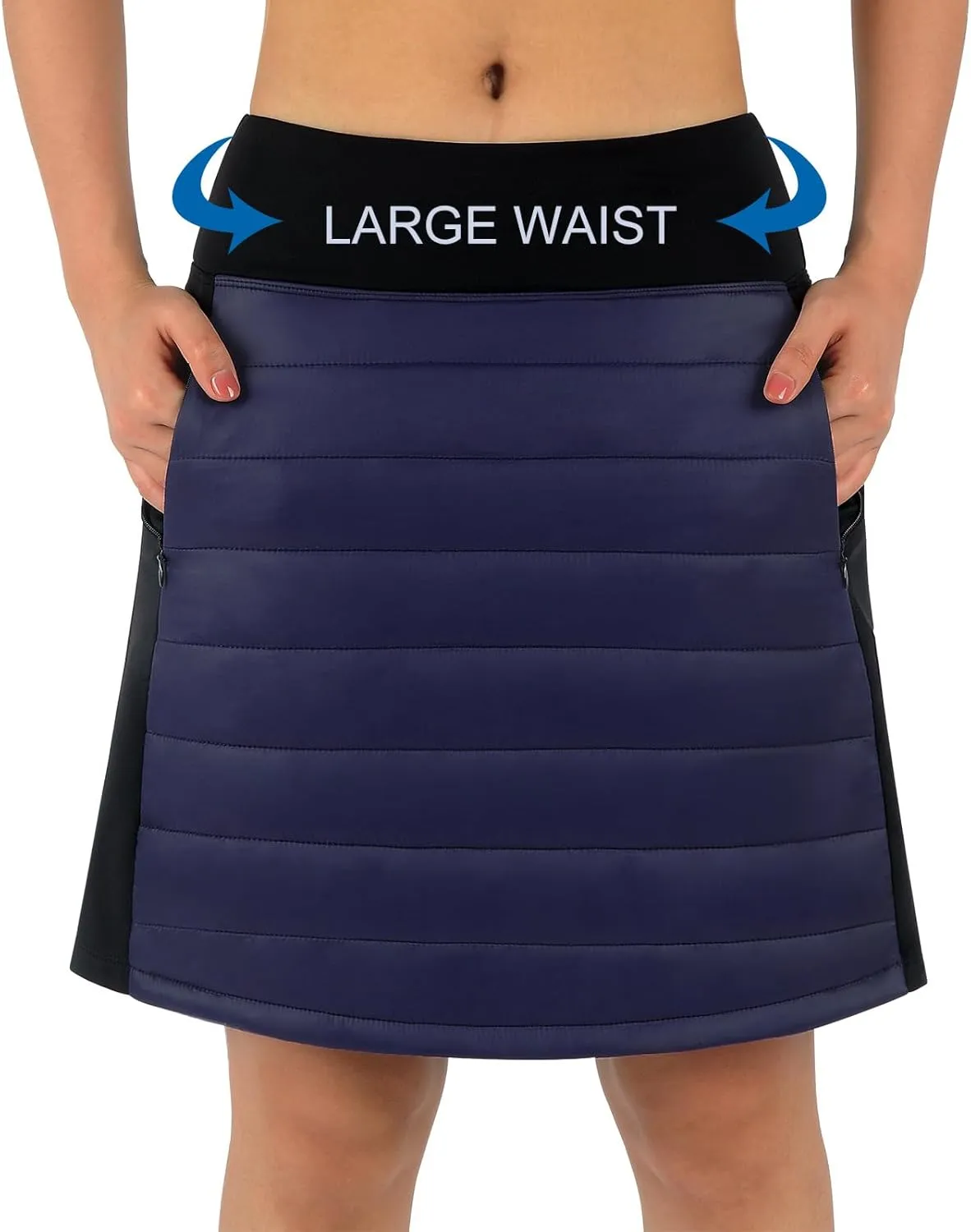 ANIVIVO Women Puffer Insulated Skirts,Down Quilted Skorts Winter Outdoor Skirt with Zipper Pockets