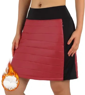 ANIVIVO Women Puffer Insulated Skirts,Down Quilted Skorts Winter Outdoor Skirt with Zipper Pockets