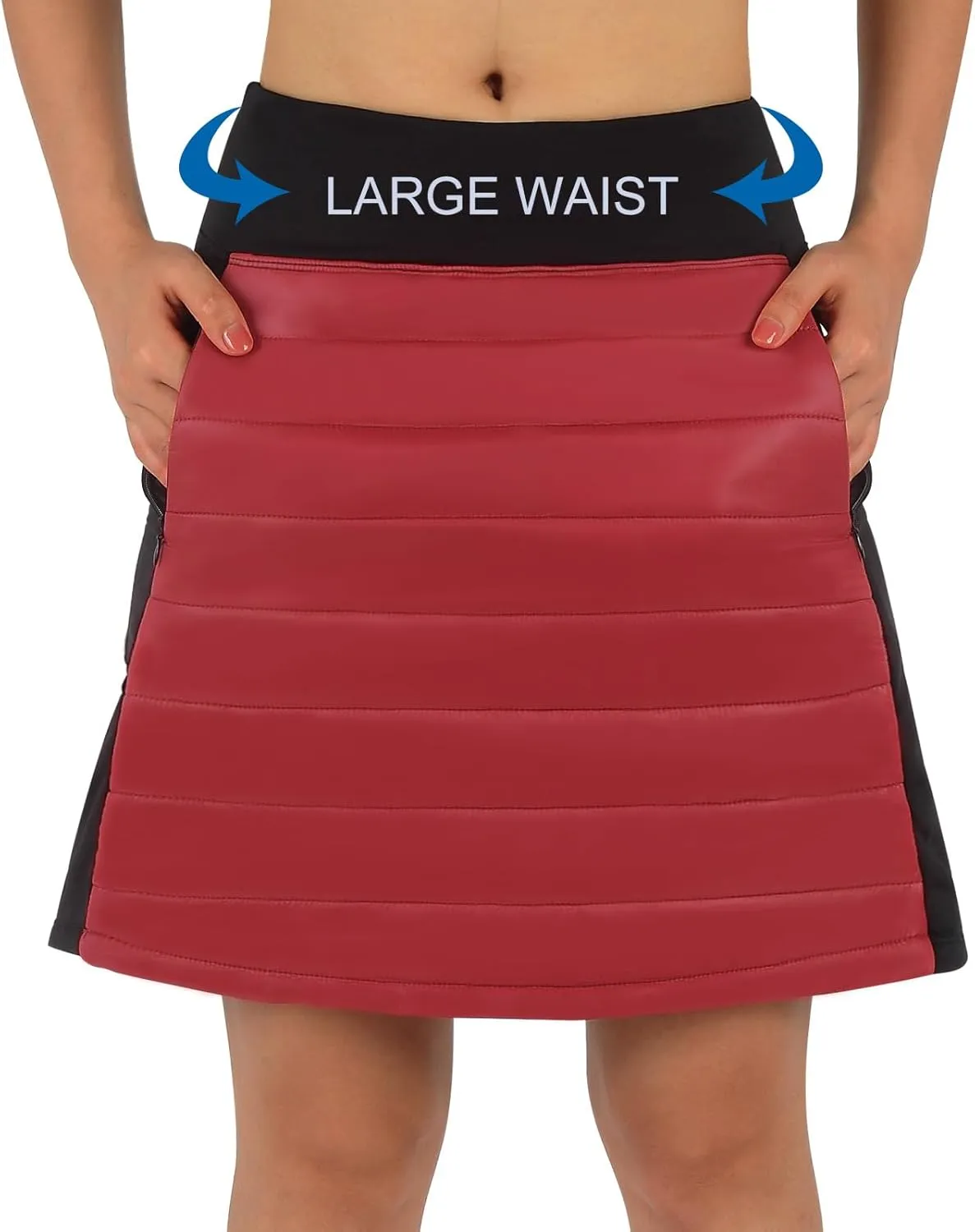 ANIVIVO Women Puffer Insulated Skirts,Down Quilted Skorts Winter Outdoor Skirt with Zipper Pockets