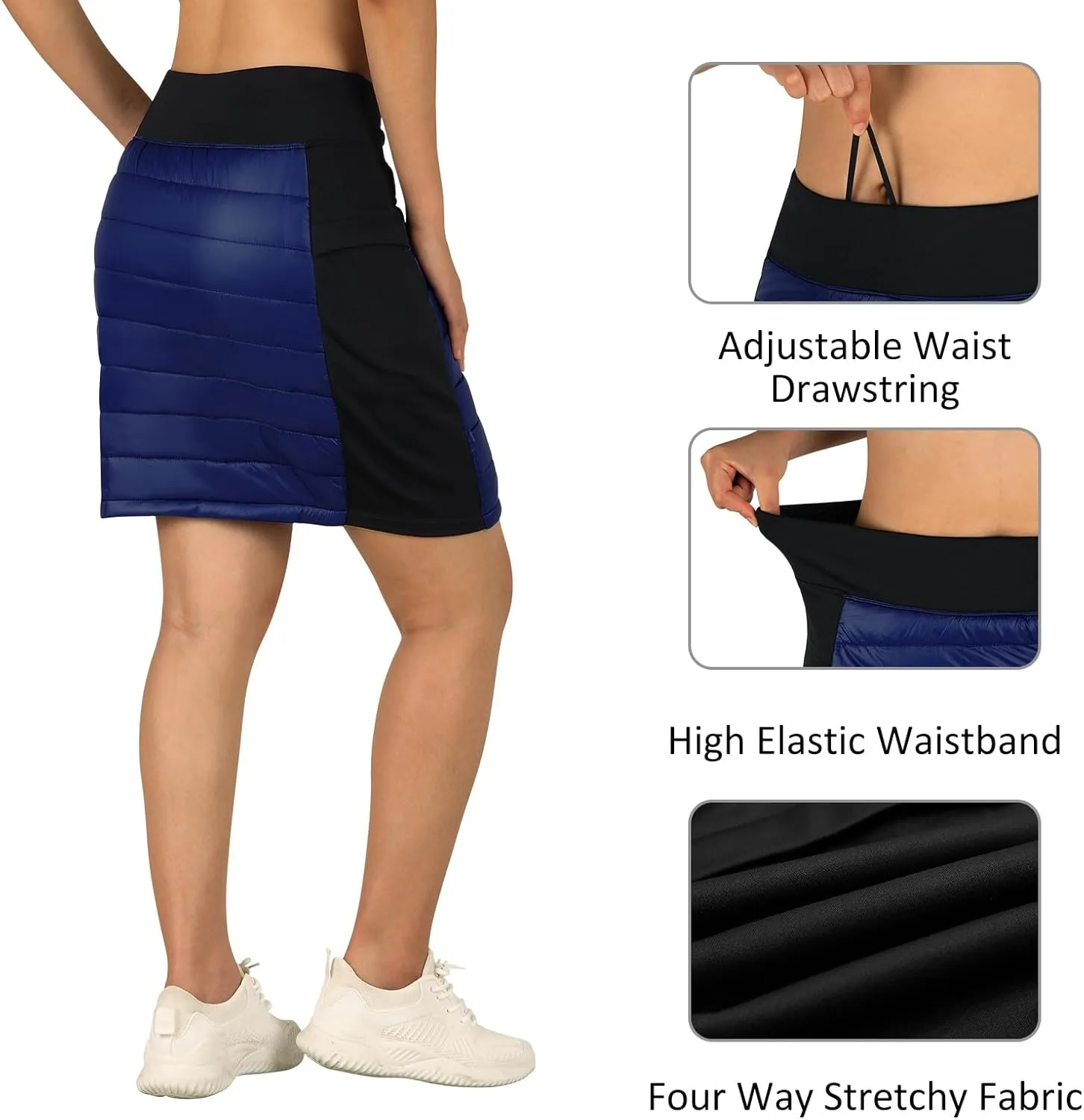 ANIVIVO Women Puffer Insulated Skirts,Down Quilted Skorts Winter Outdoor Skirt with Zipper Pockets