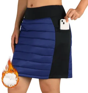 ANIVIVO Women Puffer Insulated Skirts,Down Quilted Skorts Winter Outdoor Skirt with Zipper Pockets