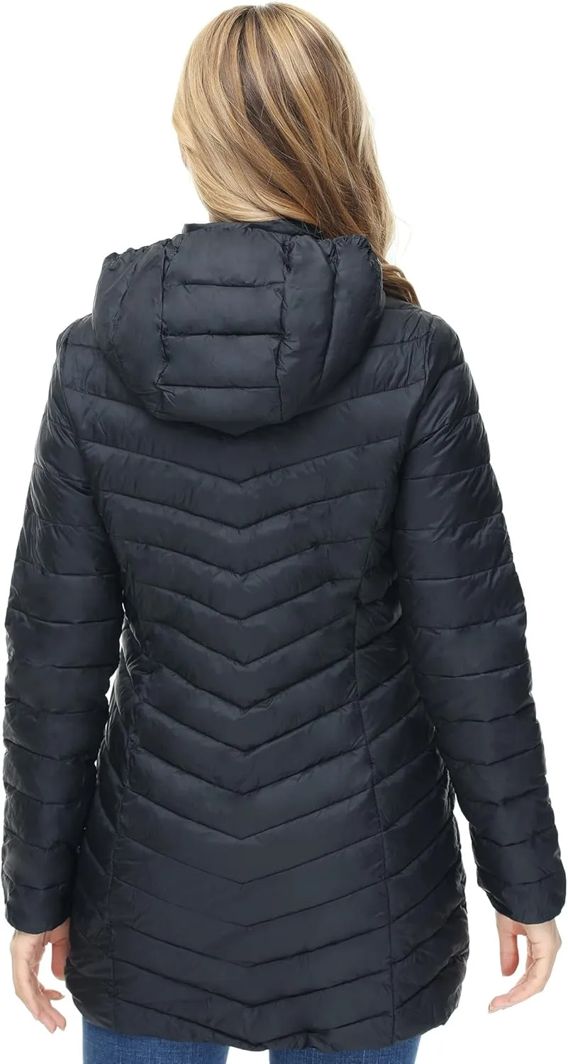 ANOTHER CHOICE Women Puffer Jacket Hooded Warm Lightweight Packable Quilted Puffer Coat Outwear
