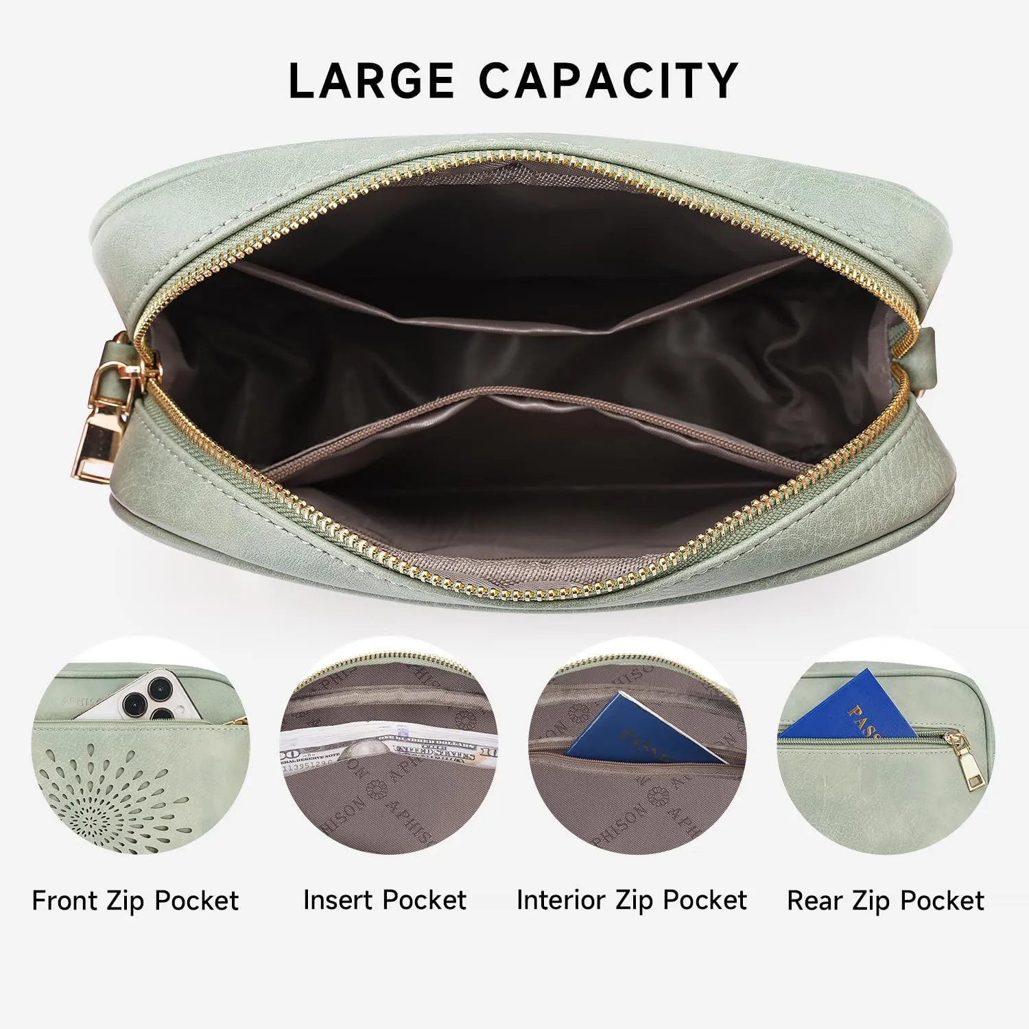 APHISON Quilted Crossbody Bags for Women Trendy,Vegan Leather Small Crossbody Purses Shoulder Handbags with Adjustable Strap