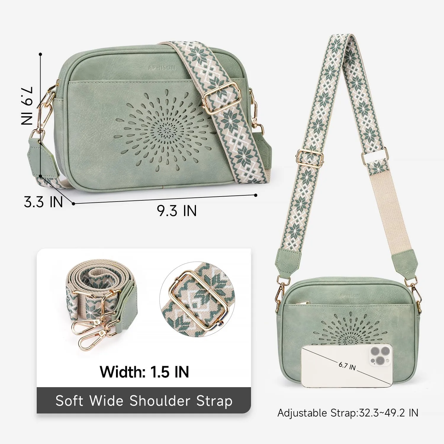 APHISON Quilted Crossbody Bags for Women Trendy,Vegan Leather Small Crossbody Purses Shoulder Handbags with Adjustable Strap
