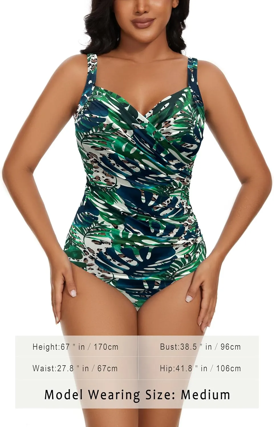 Aqua Regina Plus Size Swimsuit for Women One Piece Bathing Suit Ruched Tummy Control Adjustable Swimwear