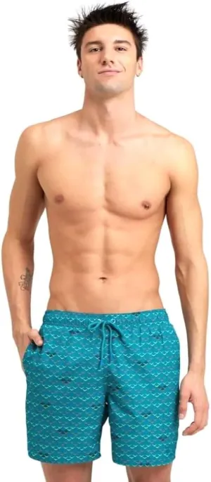 ARENA Men's Icons Solid Beach Short Boxers Swimming Bermuda with Mesh Inner Brief, Side Pockets, Pool Beach Vacation Swimsuit