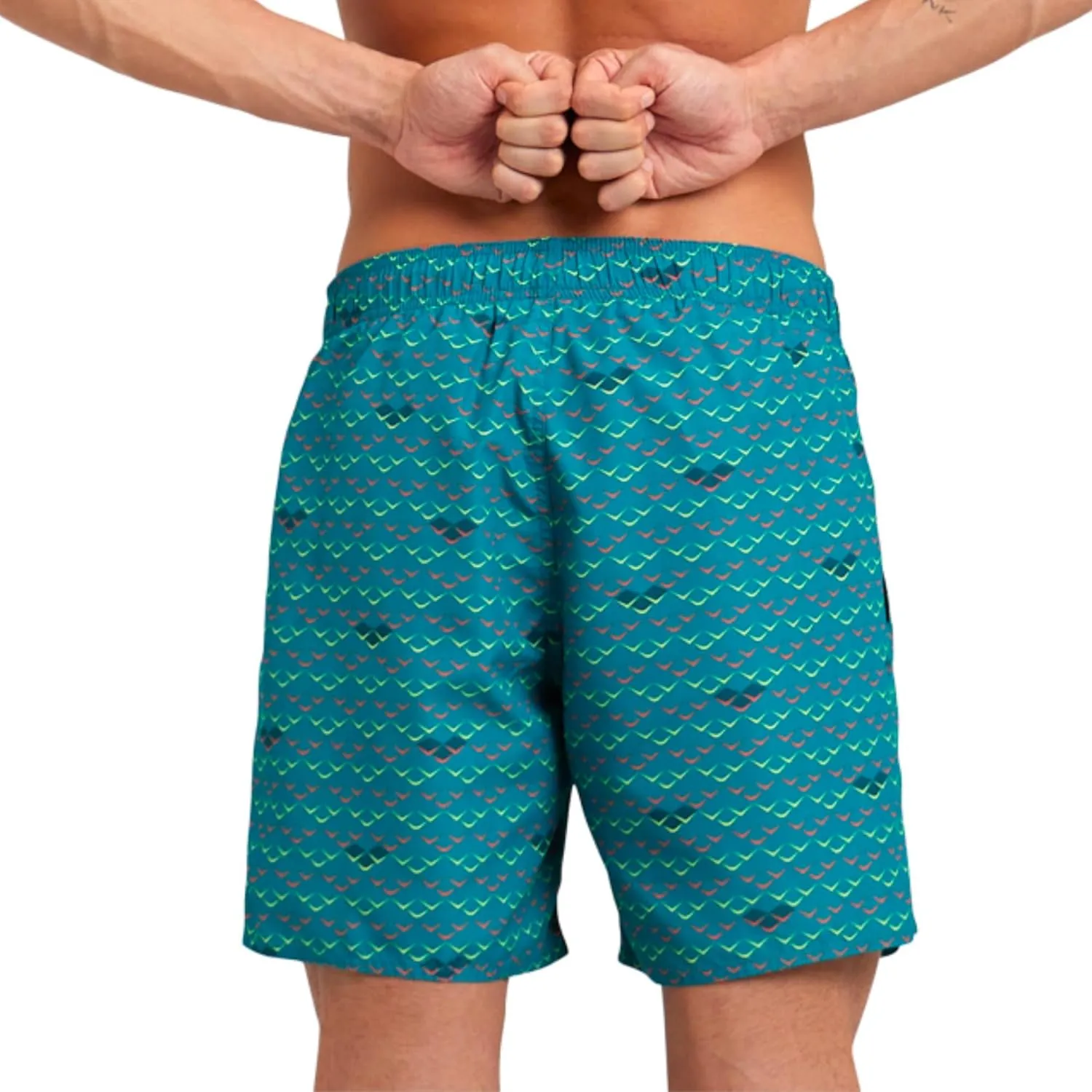ARENA Men's Icons Solid Beach Short Boxers Swimming Bermuda with Mesh Inner Brief, Side Pockets, Pool Beach Vacation Swimsuit