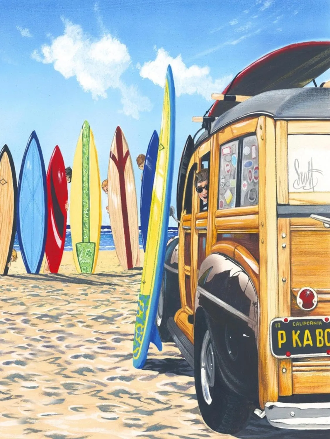 ART.COM Wall Art Print Beach Cruiser Kids by Scott Westmoreland, 12" x 16"