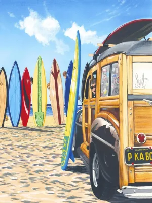 ART.COM Wall Art Print Beach Cruiser Kids by Scott Westmoreland, 12" x 16"