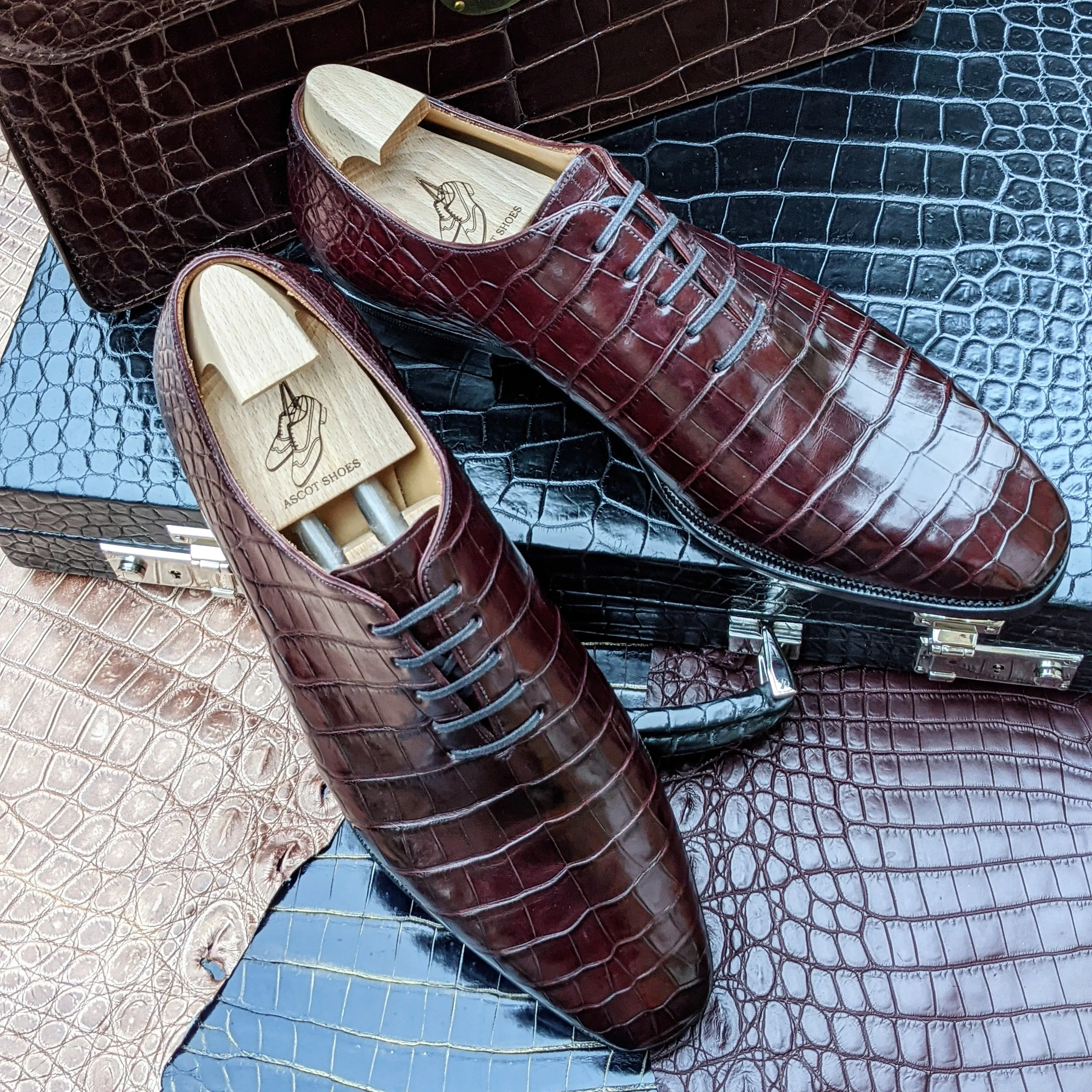 Ascot Wholecut - Bordeaux Alligator