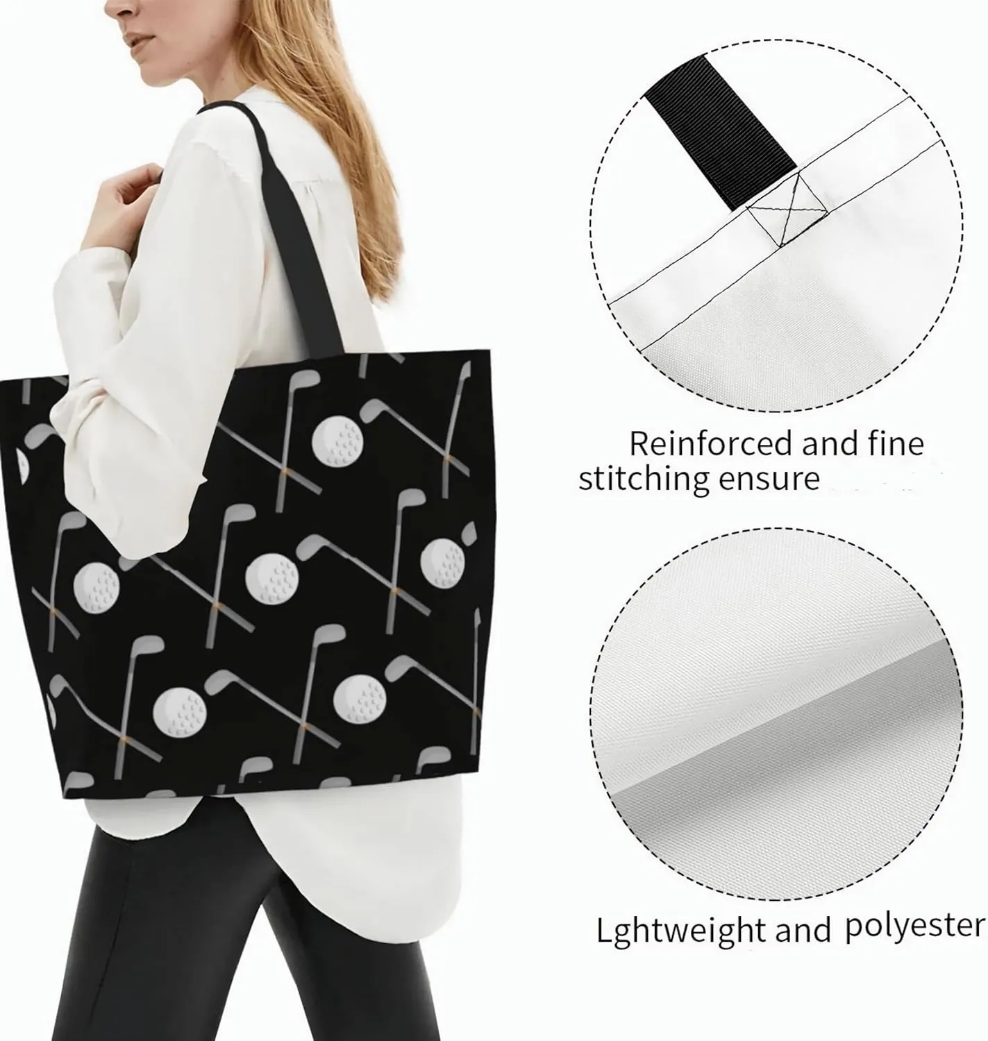 ASYG Cute Golf Print Sling Tote Bag For Women & Men