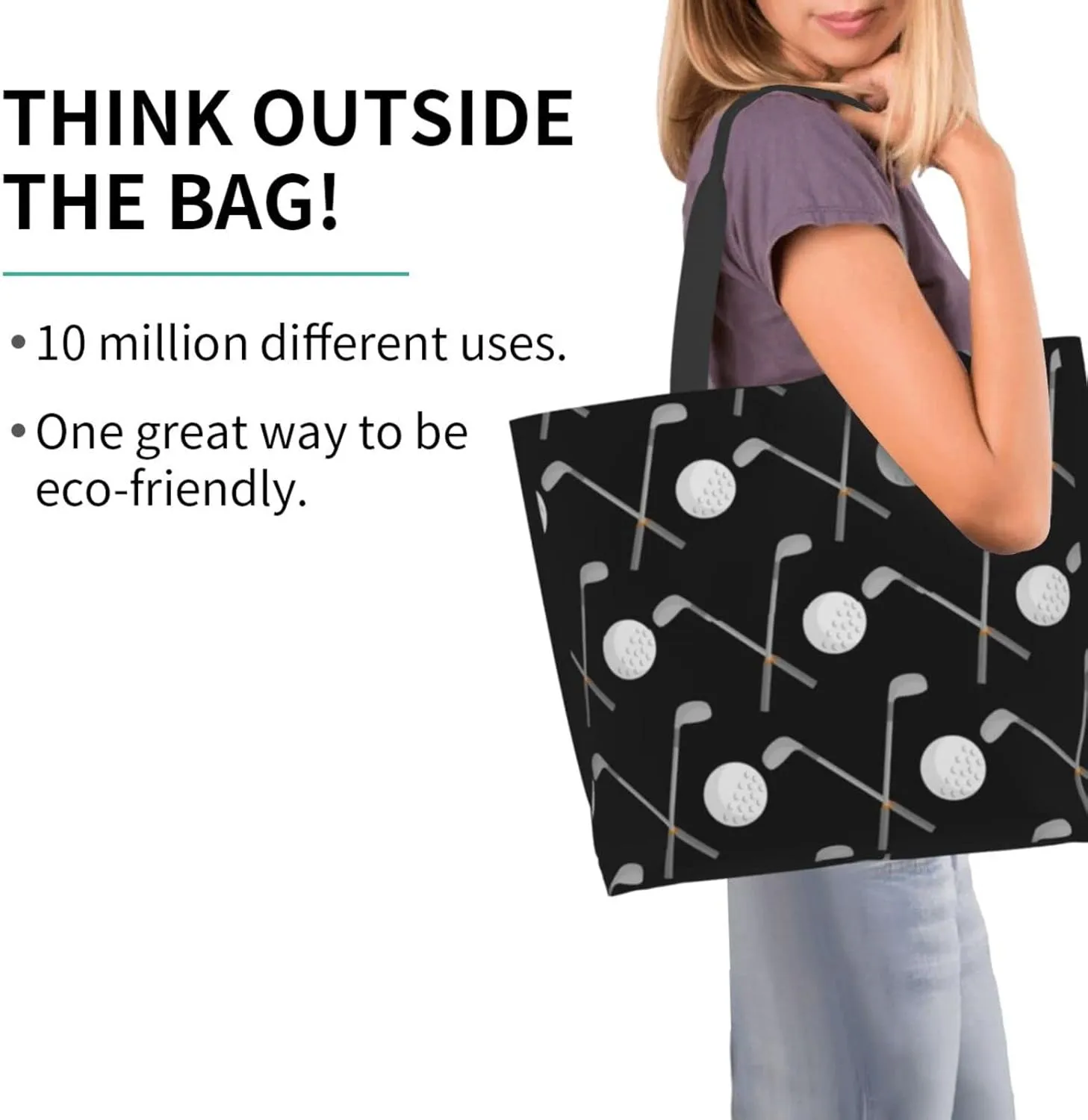 ASYG Cute Golf Print Sling Tote Bag For Women & Men