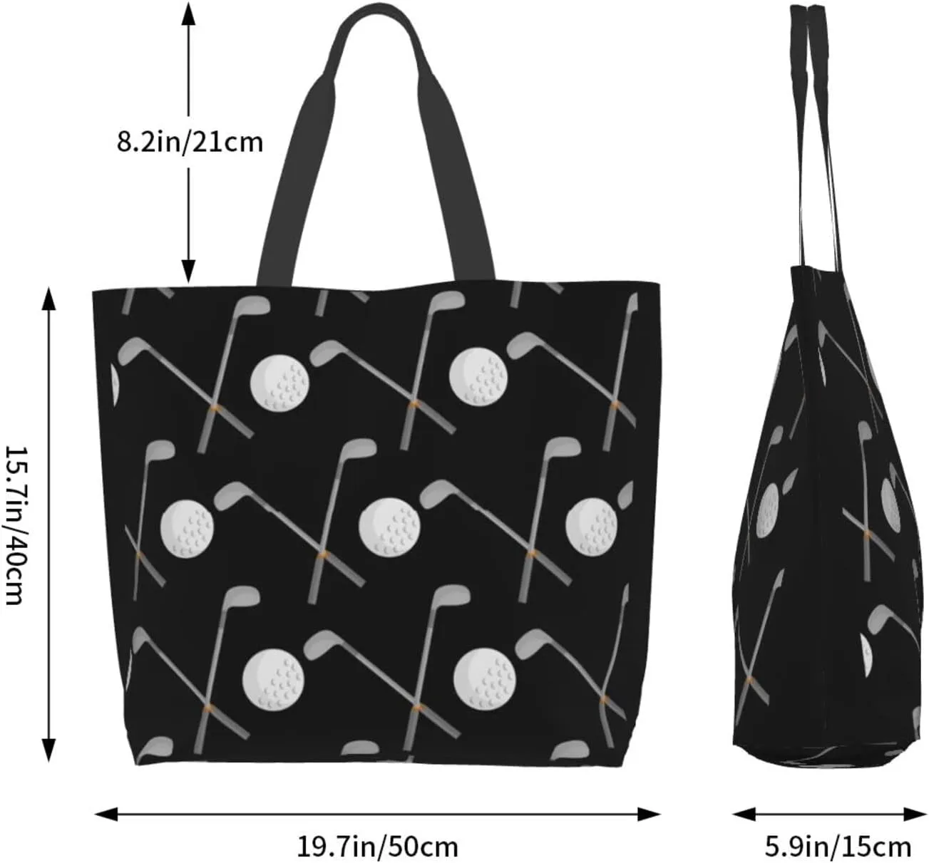 ASYG Cute Golf Print Sling Tote Bag For Women & Men