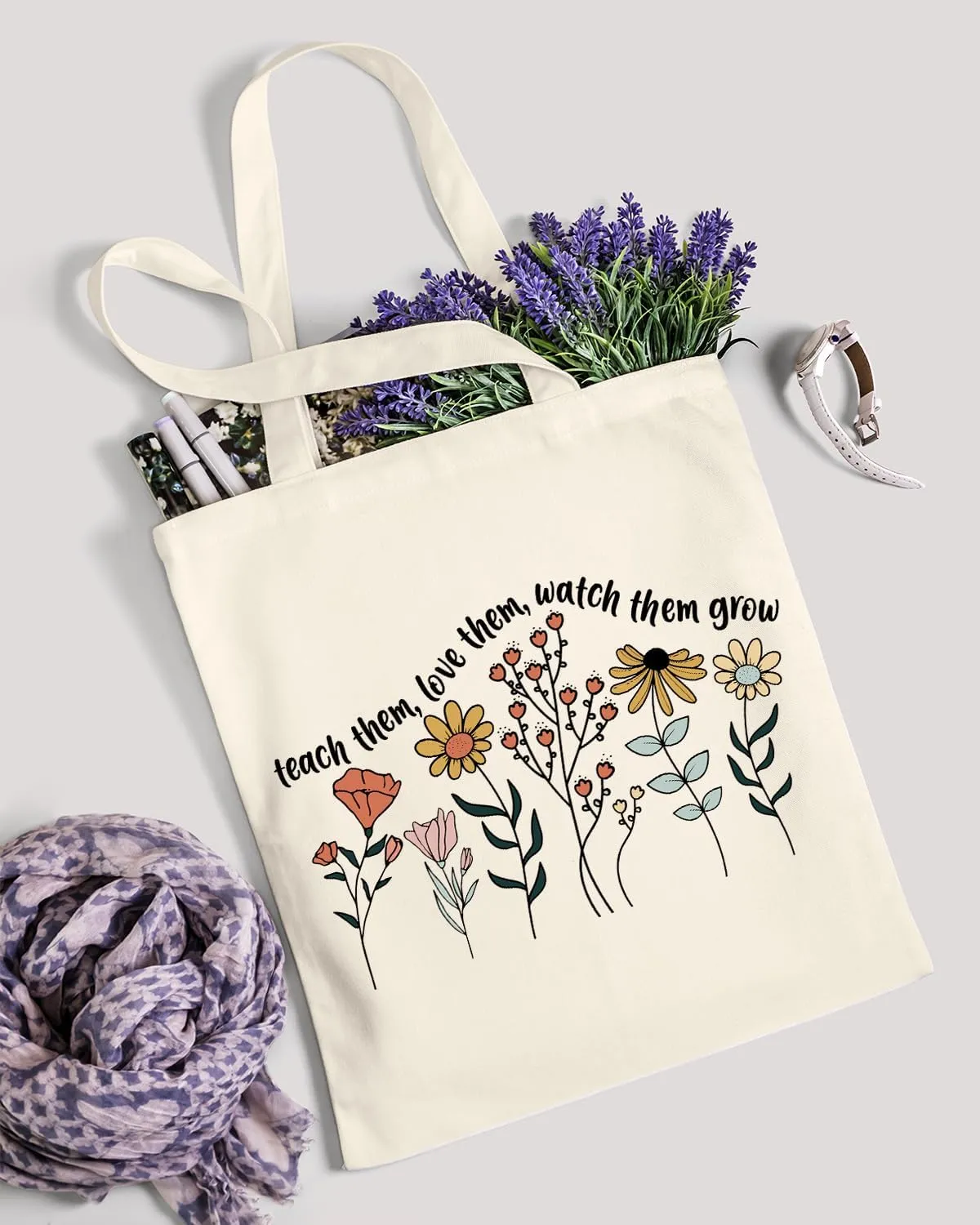 AUSVKAI Canvas Tote Bag Aesthetic for Women, Cute Cloth Cotton Bags for College Shopping Beach Grocery and Trendy Gifts