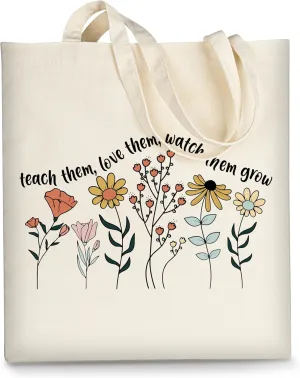 AUSVKAI Canvas Tote Bag Aesthetic for Women, Cute Cloth Cotton Bags for College Shopping Beach Grocery and Trendy Gifts