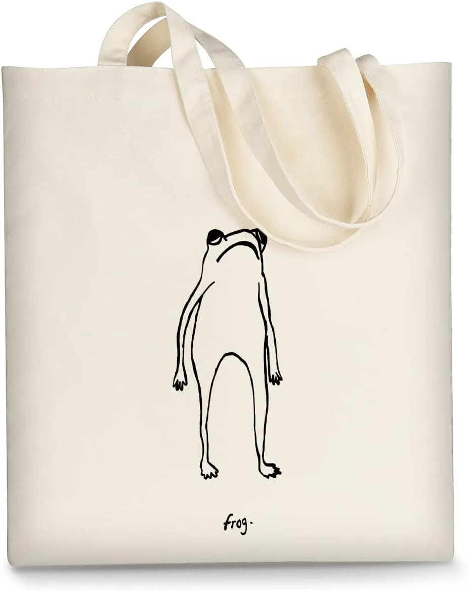 AUSVKAI Canvas Tote Bag Aesthetic for Women, Cute Reusable Cloth Cotton Bags for Shopping Beach Grocery
