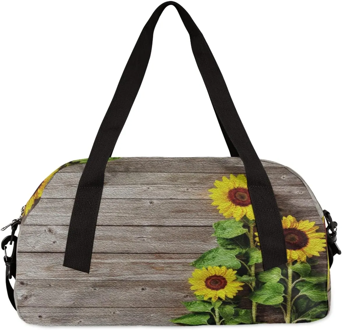 Autumn Sunflower Wooden Kids Duffel Bag for Girls Boys Teens, Oil Painting Dance Bag Overnight Small Duffel Bag Carry On Weekend Sports Gym Travel Bag for School Practice Gymnastics Ballet