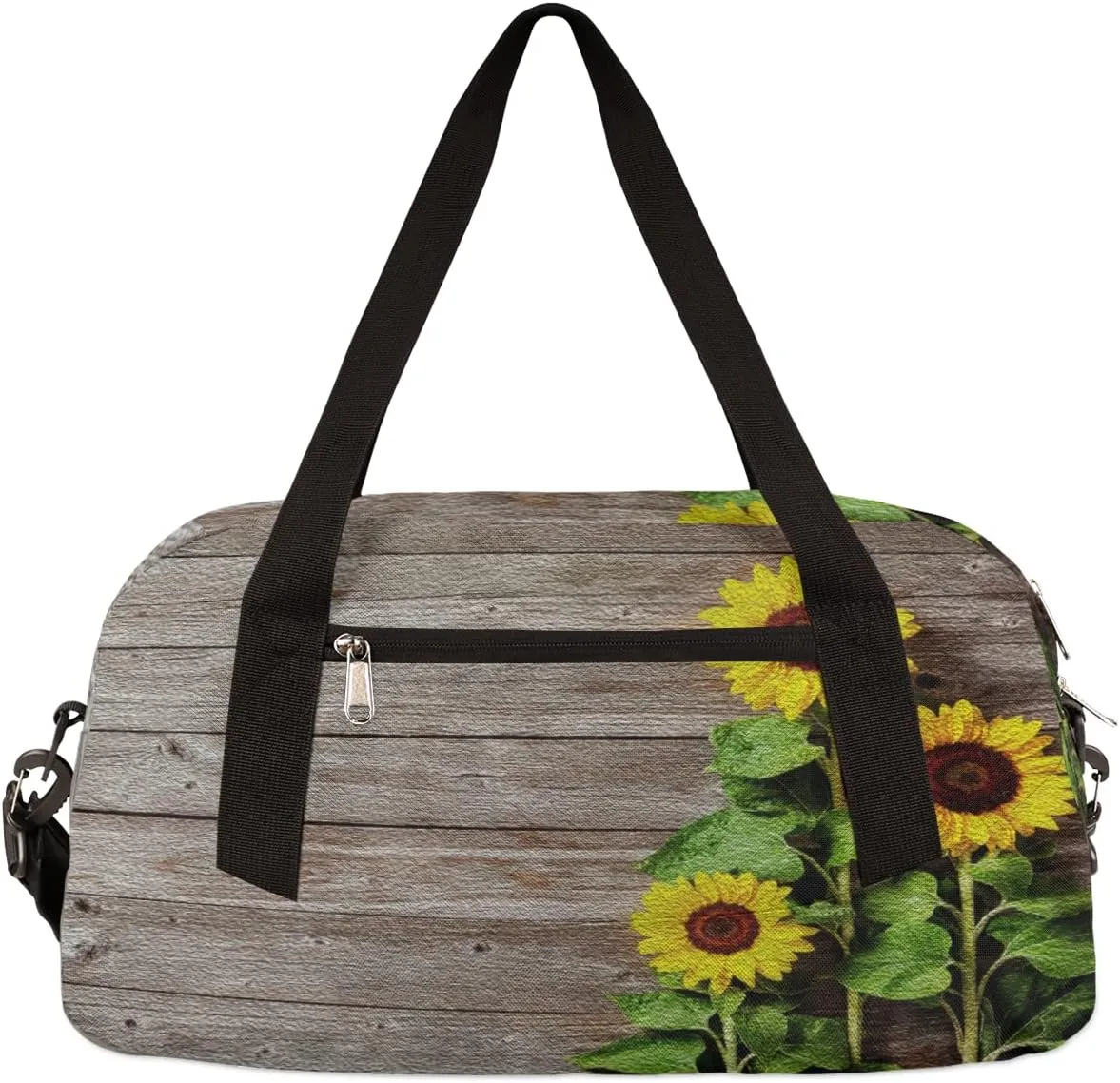 Autumn Sunflower Wooden Kids Duffel Bag for Girls Boys Teens, Oil Painting Dance Bag Overnight Small Duffel Bag Carry On Weekend Sports Gym Travel Bag for School Practice Gymnastics Ballet