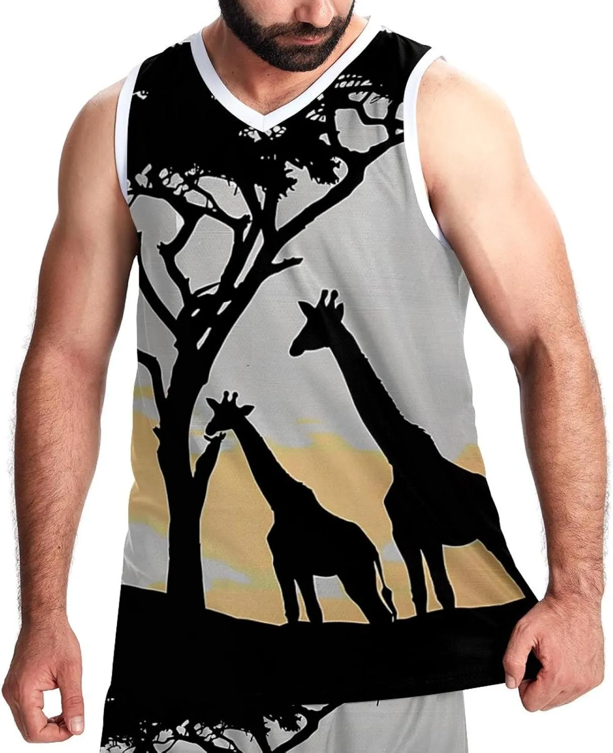 Basketball Jerseys Shorts Sport Set, Jerseys for Men, Men's Athletic Basketball Jersey, Sunflower