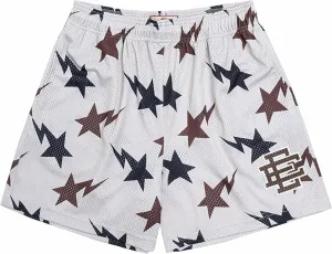 Basketball Shorts Breathable Fashion Mesh Print Shorts Drawstring Sports Running Beach Short Pants