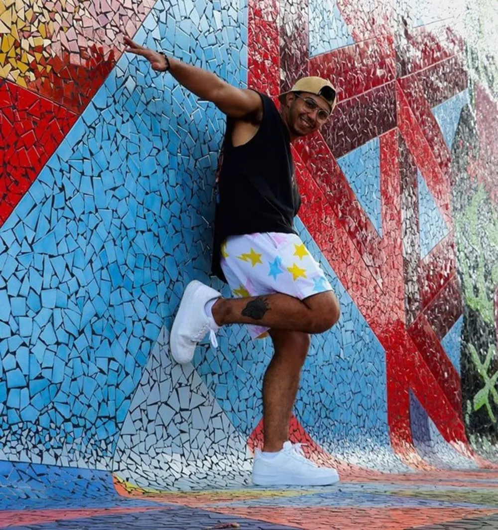 Basketball Shorts Breathable Fashion Mesh Print Shorts Drawstring Sports Running Beach Short Pants