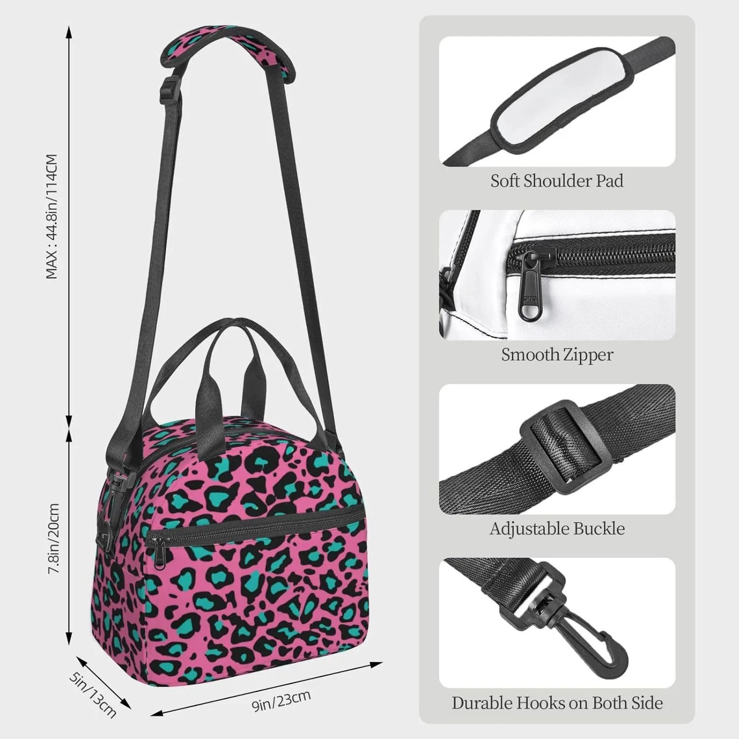 Batik Print,Insulated Reusable Lunch Bag with Adjustable Shoulder Strap for Adults,Eastern Droplet-Shaped Paisley,Leakproof Office Picnic Hiking Beach Tote Bag,Pink Purple,9x5x7.8in