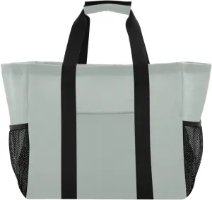 Beach Bag for Women Beige Large Canvas Tote Bag Sandproof Pool Bags with Pocket for Pool Travel Gym Beach