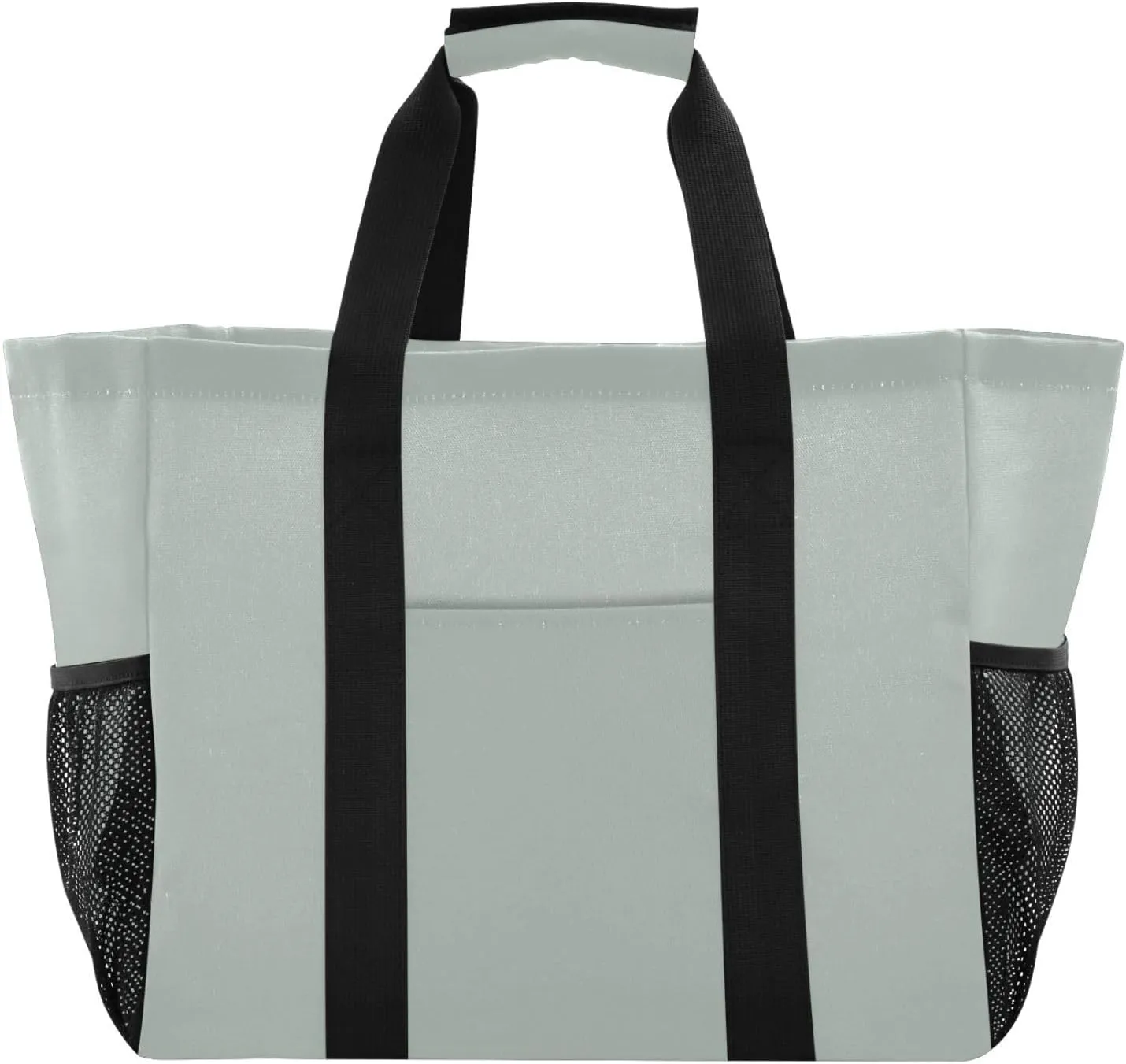 Beach Bag for Women Beige Large Canvas Tote Bag Sandproof Pool Bags with Pocket for Pool Travel Gym Beach