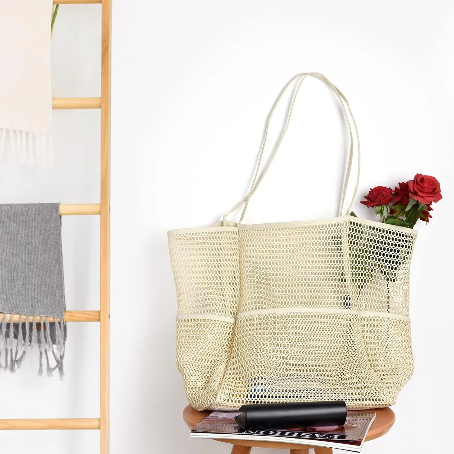 Beach Bag - Mesh Tote Bag Mothers Day Gifts for Mom Women Bag for Travel Pool Family Beach Vacation Cruise Essentials 2025