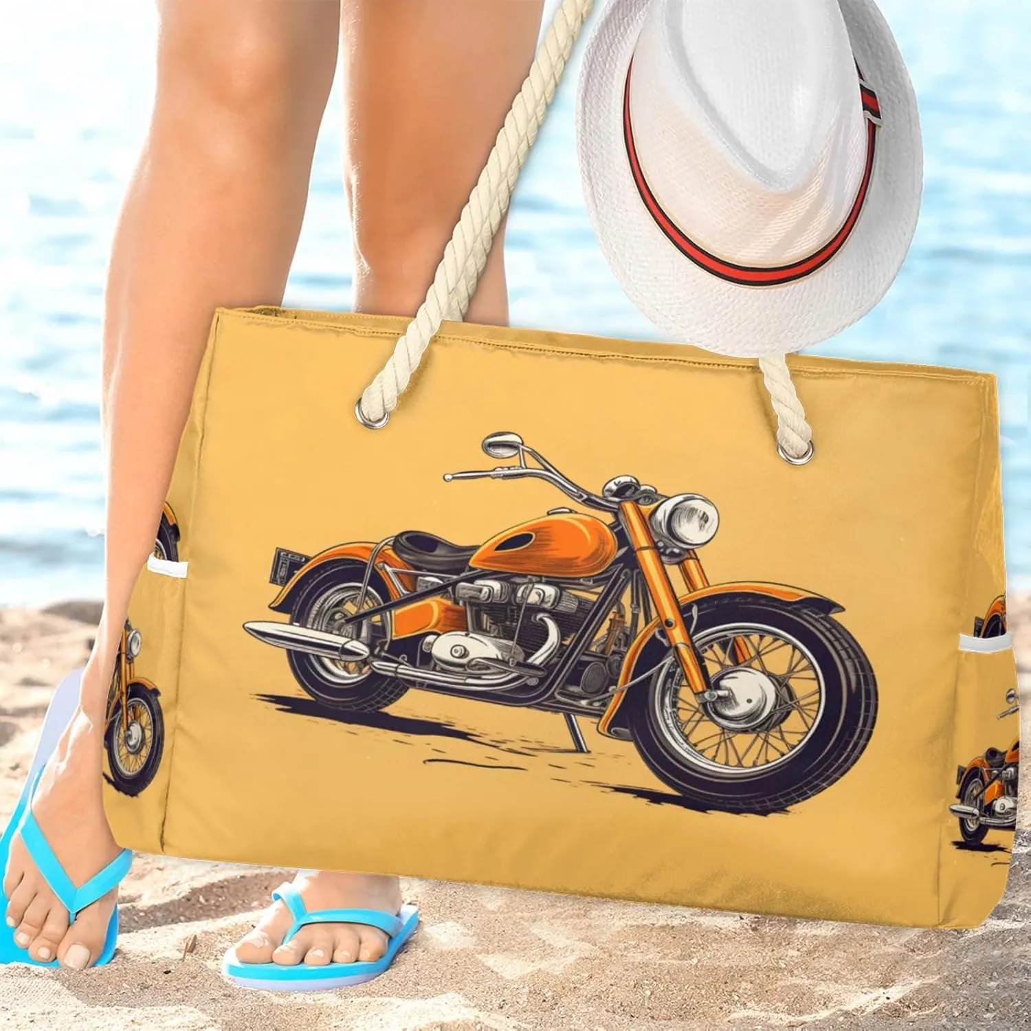 Beach Bags for Women and Men Extra Large Waterproof Sandproof Zipper Travel Tote Bag