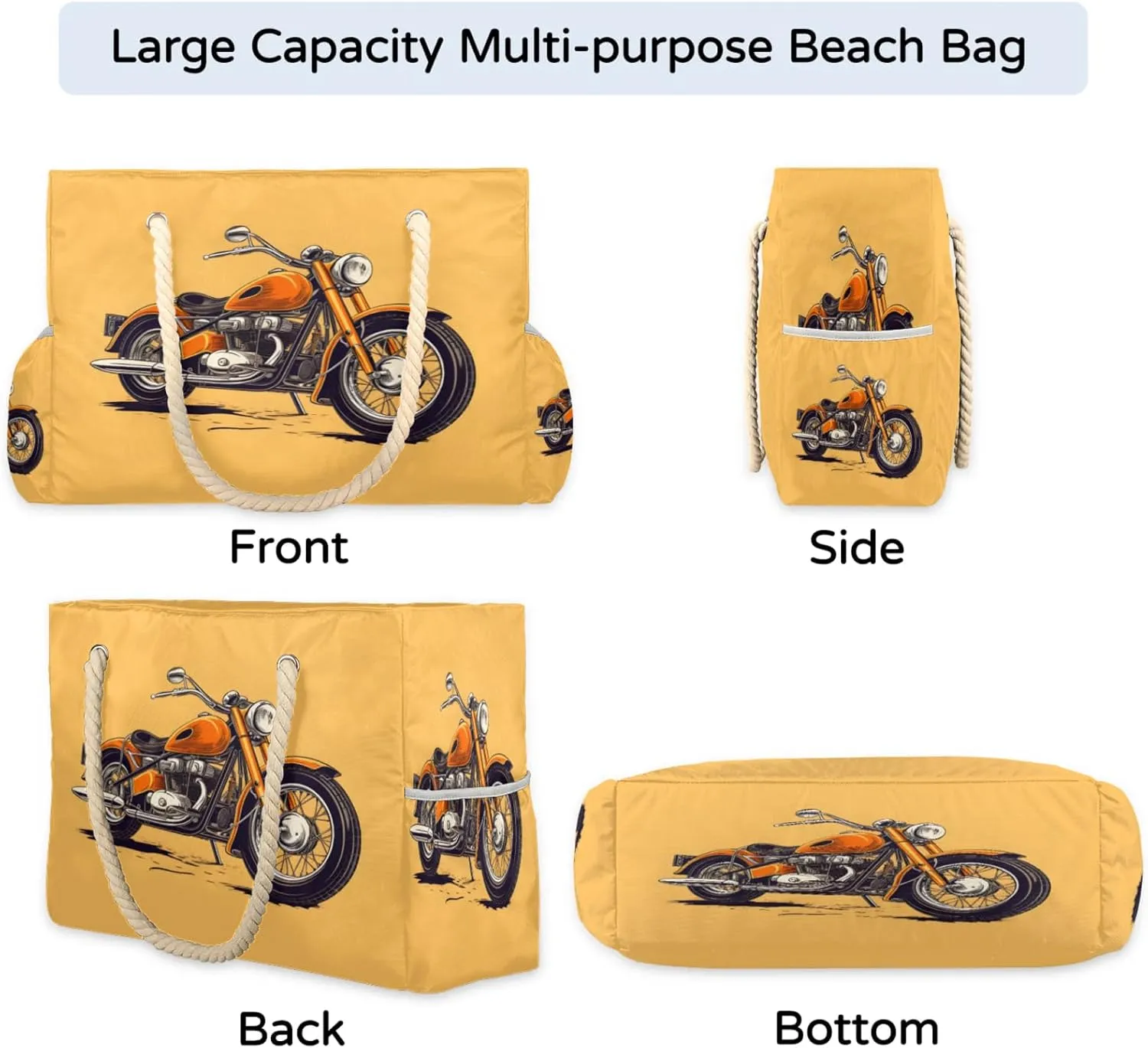 Beach Bags for Women and Men Extra Large Waterproof Sandproof Zipper Travel Tote Bag