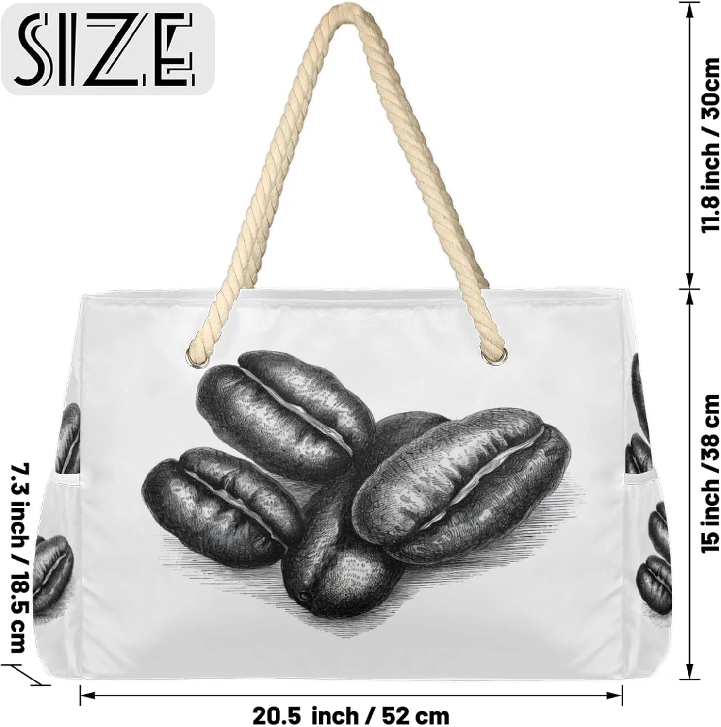 Beach Bags for Women and Men Extra Large Waterproof Sandproof Zipper Travel Tote Bag
